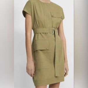 Olive Green Belted Dress